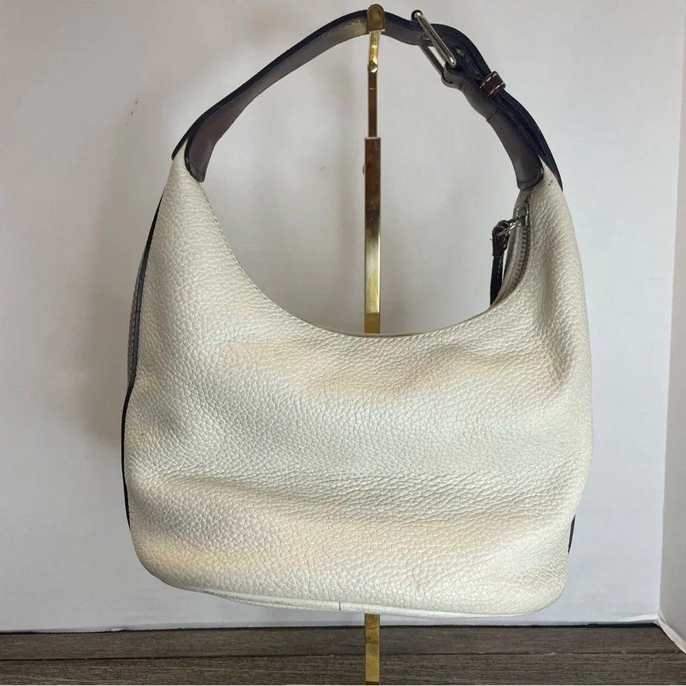 Doony & Bourke Cream and Brown Hobo Bag shoulder purse. Pre-owned. Has wear.